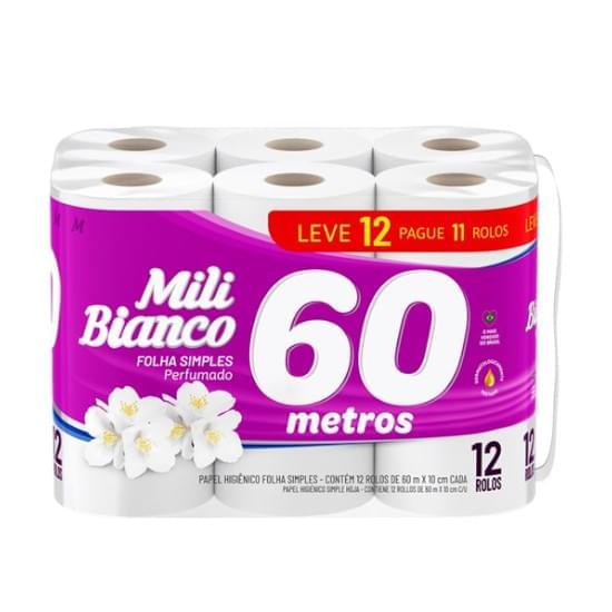 Imagem de Papel higiênico mili bianco perfumado 60 metros | leve12pague11