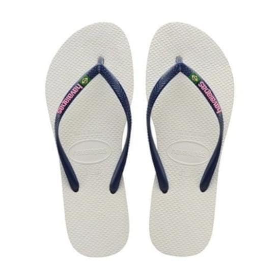 Imagem de Sandália havaianas feminina slim brasil branco/marinho 39/40