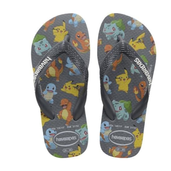 Imagem de Sandália havaianas infantil kids top pokemon novo grafite 25/26