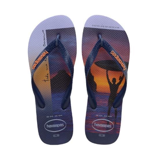 Imagem de Sandália havaianas masculino hype marinho/marinho/laranja begoni 41/42