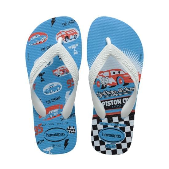 Imagem de Sandália havaianas infantil kids cars turquesa/branco/branco 31/32