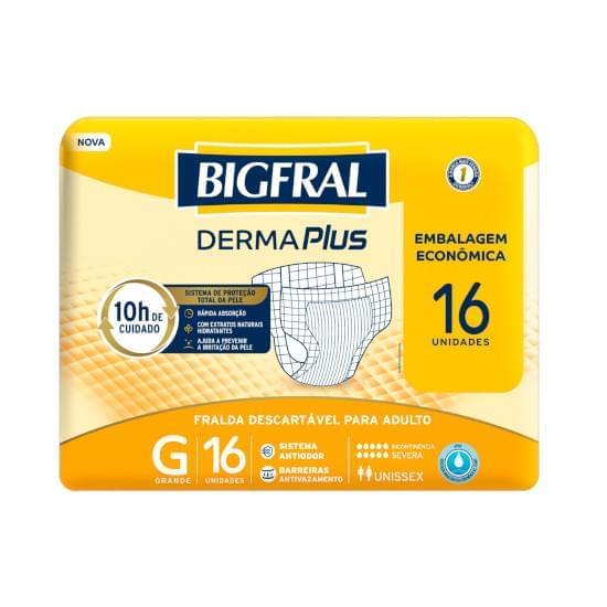 Imagem de Fralda geriátrica bigfral derma plus tamanho g | com 16 unidades