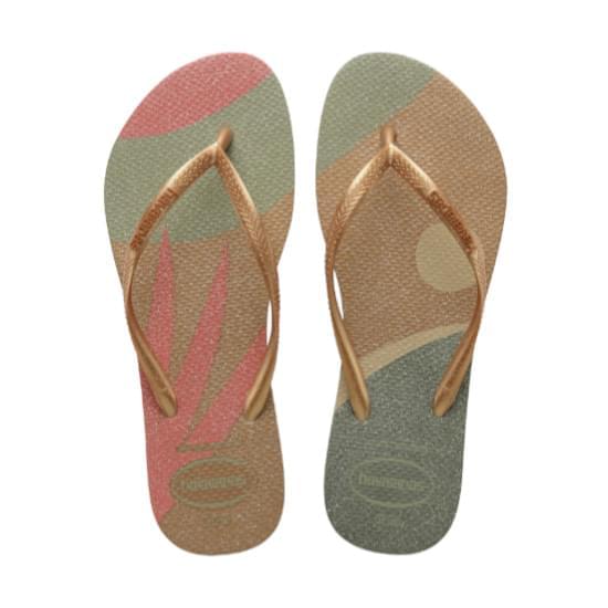 Imagem de Sandália havaianas feminina slim palette glow areia/dourado 33/34