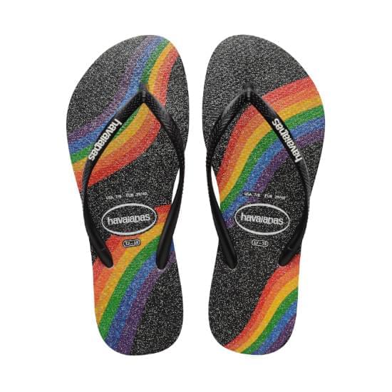 Imagem de Sandalia havaiana unissex slim pride preto 33/34