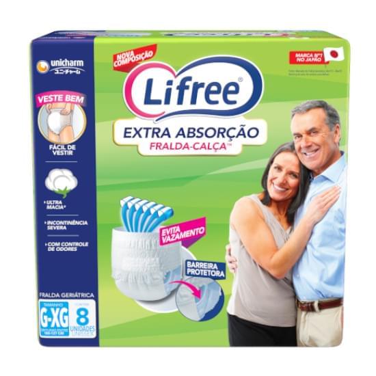 Imagem de Fralda-geriatrica lifree calça extra absorção tamanho g/xg | com 08 unidades