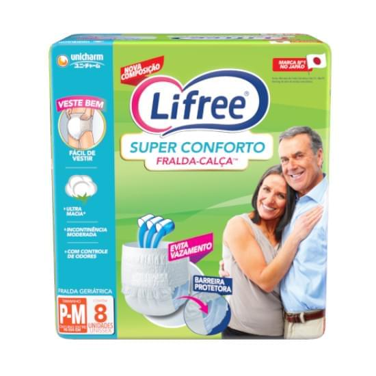 Imagem de Fralda-geriatrica lifree calça super conforto tamanho p/m | com 08 unidades