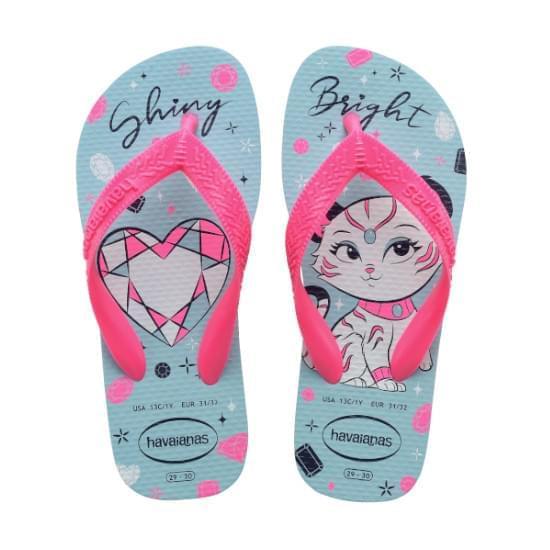 Imagem de Sandalia havaiana infantil kids top pets azul water 23/24