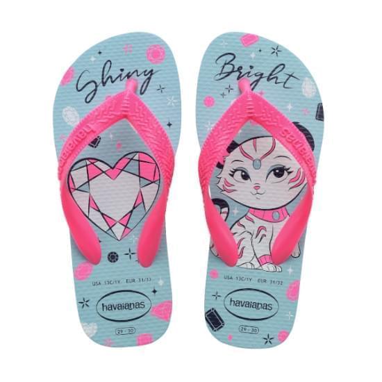 Imagem de Sandalia havaiana infantil kids top pets azul water 35/36