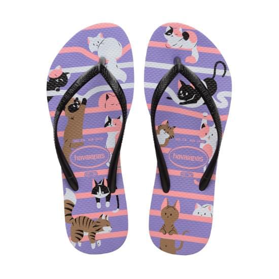 Imagem de Sandália havaianas feminina slim pets roxo paisley 33/34