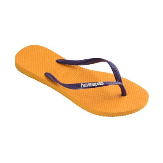 Imagem de Sandálias havaianas feminina slim logo pop-up laranja citrus 33/34