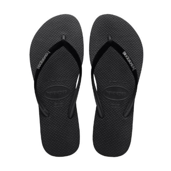 Imagem de Sandália havaianas feminina slim velvet preto/cinza dark metalico 33/34