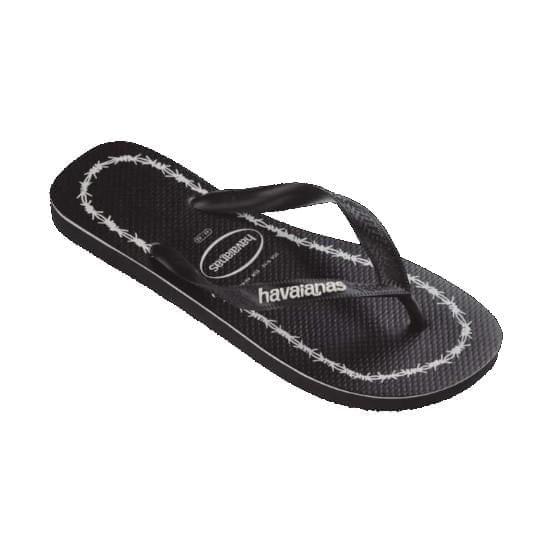 Imagem de Sandália havaianas masculina top goodvibez preto/preto/branco 35/36