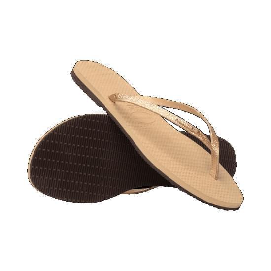 Imagem de Sandalia havaiana feminina you shine dourado 35/36