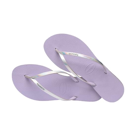 Imagem de Sandália havaianas feminina you metallic lilas calmo 33/34