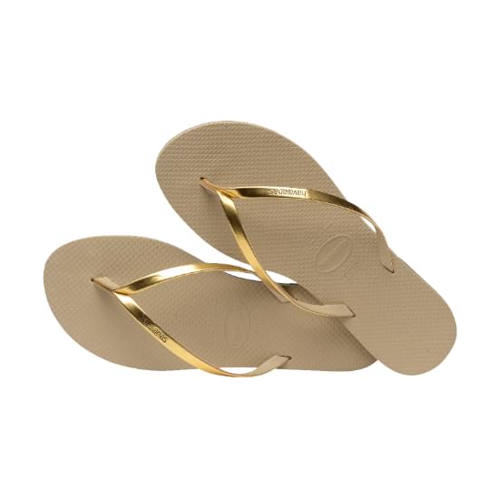 Imagem de Sandália havaianas feminina you metallic areia dourada metalico 33/34