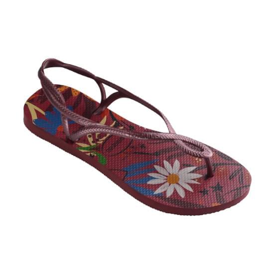 Imagem de Sandalia havaiana feminina luna print vinho de uva 33/34