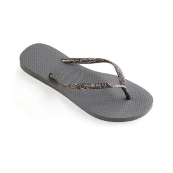 Imagem de Sandalia havaiana feminina slim glitter ii cinza aço 37/38