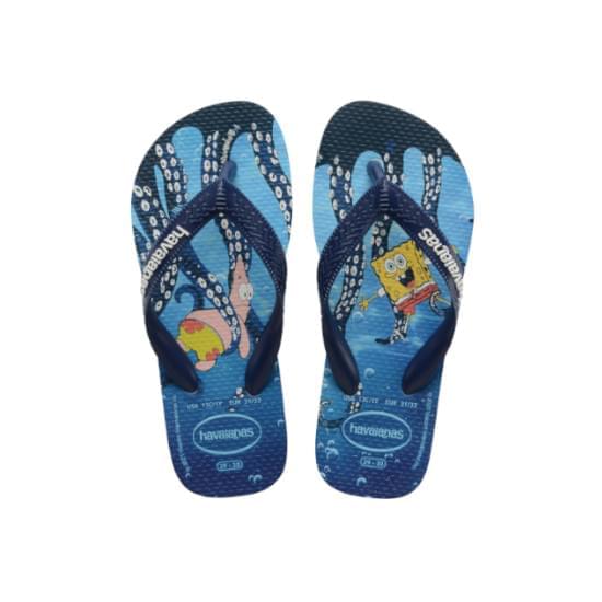 Imagem de Sandalias havaianas infantil kids top spongebob branco 35/36