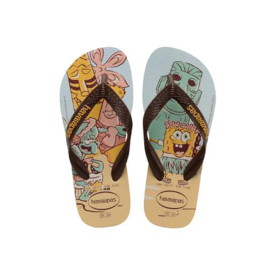 Imagem de Sandalias havaianas infantil kids top spongebob dourado 35/36