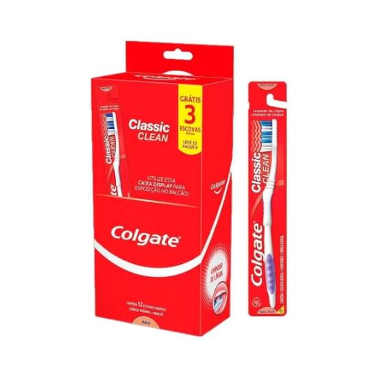 Imagem de Escova dental colgate classic clean leve 12 pague 9 unidades - macia