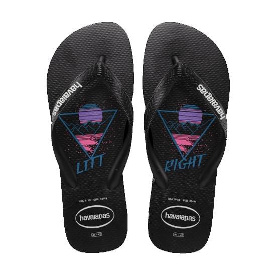 Imagem de Sandália havaianas masculina top twin fin preto/preto 39/40