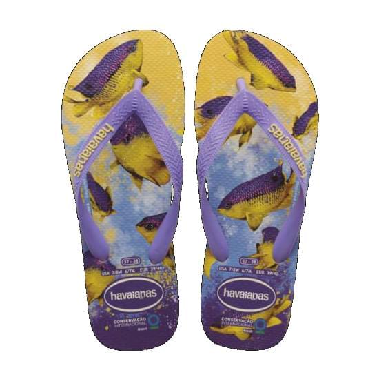 Imagem de Sandálias havaianas masculina conservação internacional amarelo limão 37/38