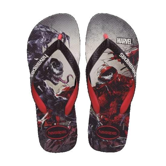 Imagem de Sandália havaianas masculina top marvel vermelho rubi/preto 35/36