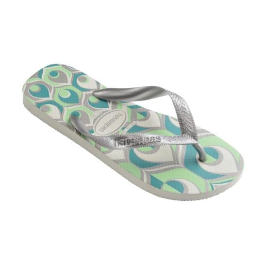 Imagem de Sandália havaianas feminina top spring branco/prata/azul/verde 37/38