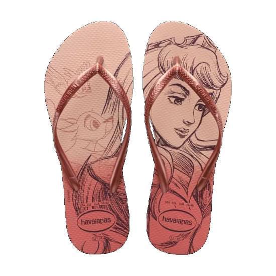 Imagem de Sandalia havaianas feminina slim princesas rosa ballet/ dourado blush 35/36