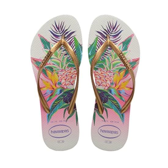 Imagem de Sandalia havaiana feminina slim tropical branco 35/36