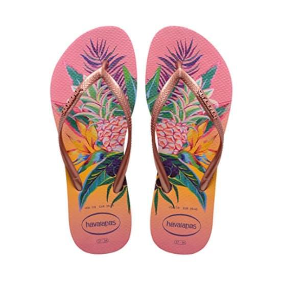 Imagem de Sandalia havaiana feminina slim tropical rosa porcelana 35/36