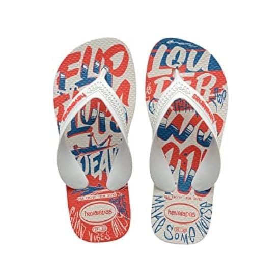 Imagem de Sandalias havaianas kids max street vermelho crush/branco 31/32