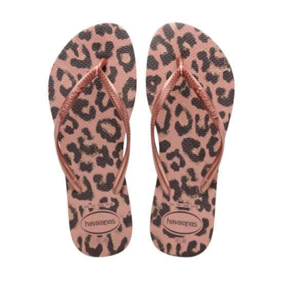 Imagem de Sandália havaianas feminina slim animals rosa/rosa 33/34