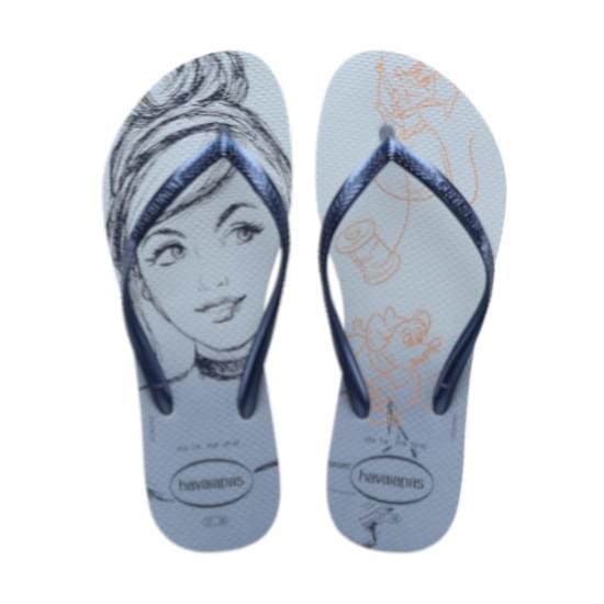 Imagem de Sandalia havaianas feminina slim princesas azul ashley 39/40