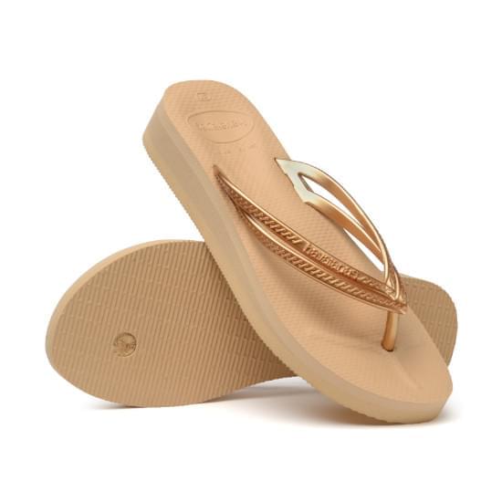 Imagem de Sandália havaianas feminina wedges dourado 36