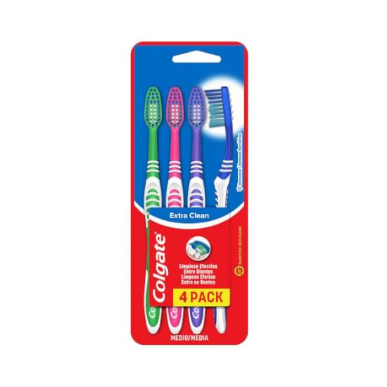 Imagem de Escova dental colgate extra clean com 4 unidades