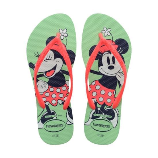 Imagem de Sandalias havaianas feminina slim disney verde jardim 33/34