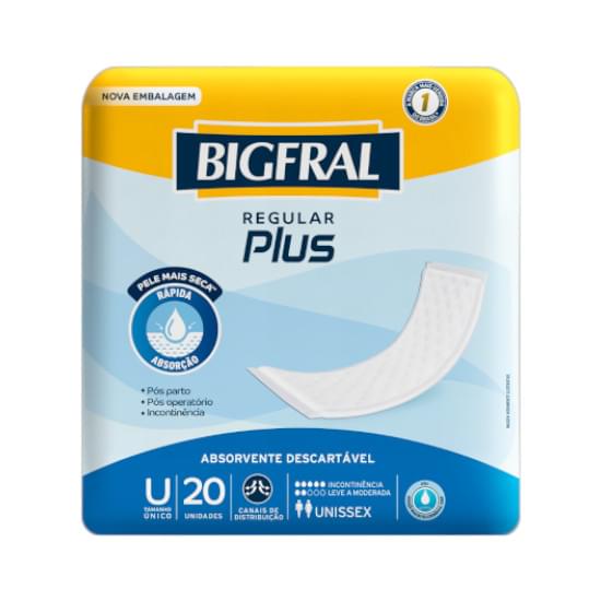 Imagem de Absorvente geriátrico bigfral regular plus | com 20 unidades