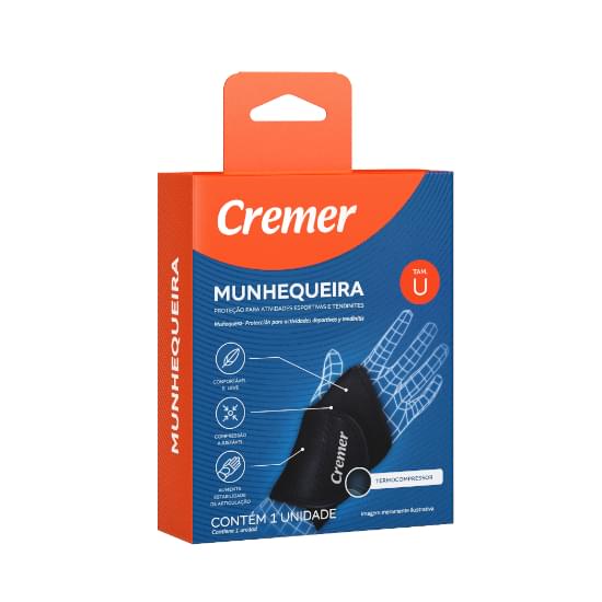 Imagem de Cremer munhequeira ajustável neoprene preto tamanho único