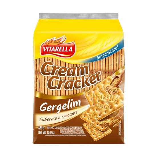 Imagem de Biscoito salgado vitarella cream cracker com gergelim 450g