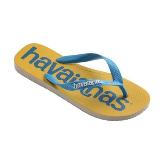 Imagem de Sandalias havaianas unissex top logomania2 bege palha 33/34