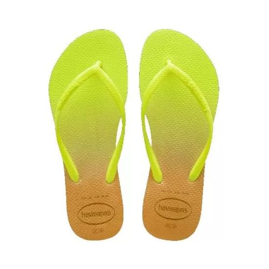 Imagem de Sandalias havaianas feminina slim gradient branco/verde galactico fluorescente 33/34