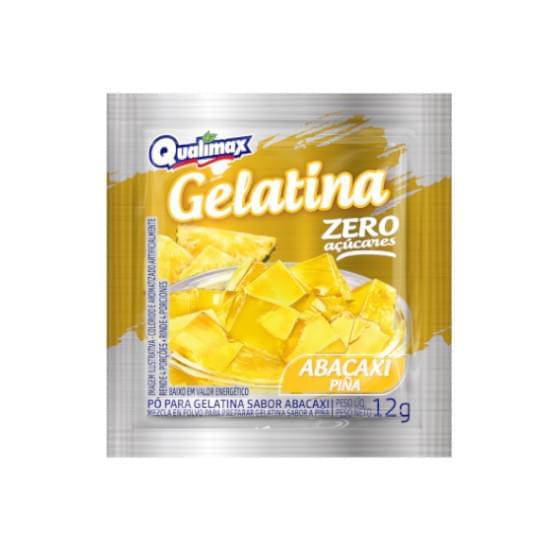 Imagem de Gelatina zero açúcar qualimax abacaxi 12g | display com 15 unidades