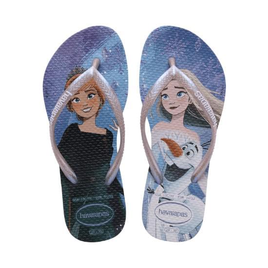 Imagem de Sandalias havaianas infantil kids slim frozen lilas calmo/lilas moonlight glitter 23/24