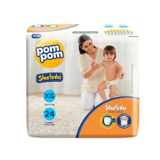 Imagem de Fralda infantil pom pom shortinho tamanho xg jumbo | com 24 unidades