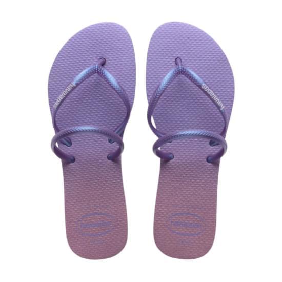 Imagem de Sandália havaianas feminina flat duo iridescent roxo paisley 37/38