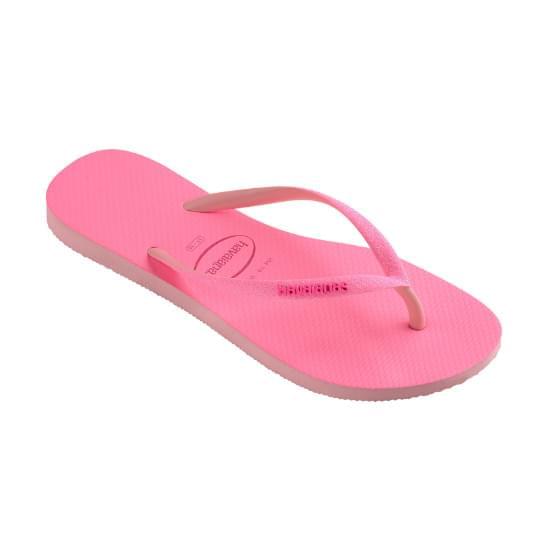 Imagem de Sandália havaianas feminina slim glitter neon rosa macaron 33/34