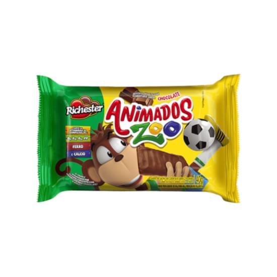 Imagem de Biscoito animados zoo leite coberto de chocolate 40g