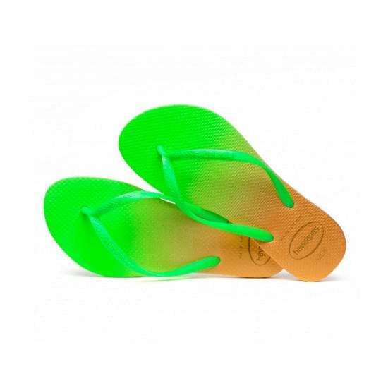 Imagem de Sandalias havaianas feminina slim gradient branco/eletric fluorescente 33/34