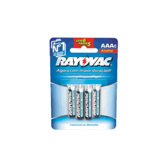 Imagem de Pilha rayovac alcalina aaa palito leve 6 pague 5 unidades